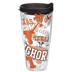 Longhorns All Over Tumbler With Lid
